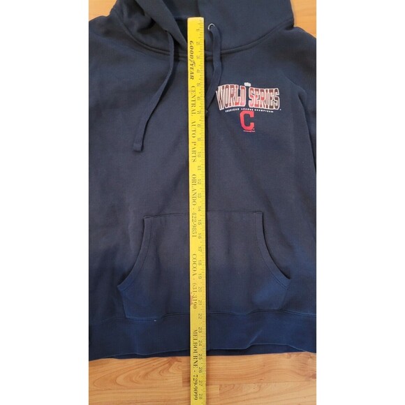 World Series American League Champs Navy Hoodie Zip up Jacket SZ M Cleveland MLB - Picture 6 of 7
